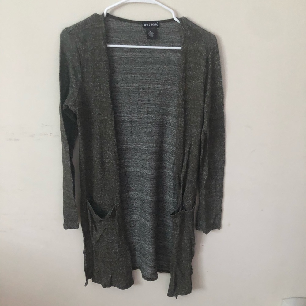 Green wet seal cardigan (M)